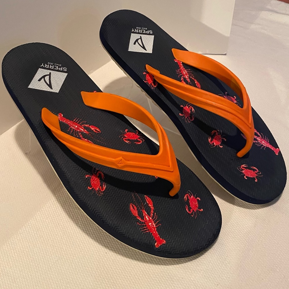 Mens Sperry lobster flip flops size 11.5